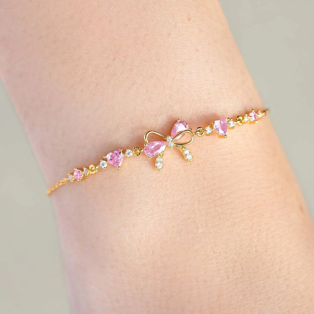 Selunyra Friendship Bracelet in gold worn on wrist