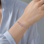 Selunyra Friendship Bracelet in silver worn on wrist