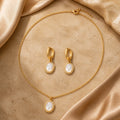 Selunyra Goldier mother-of-pearl necklace and earrings set