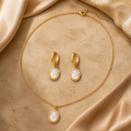 Selunyra Goldier mother-of-pearl necklace and earrings set