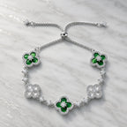 Selunyra Green Cleef bracelet in silver – product view