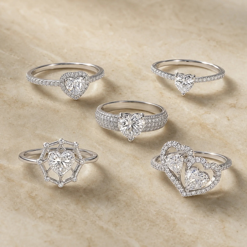 Selunyra Heart Ring Collection five style options