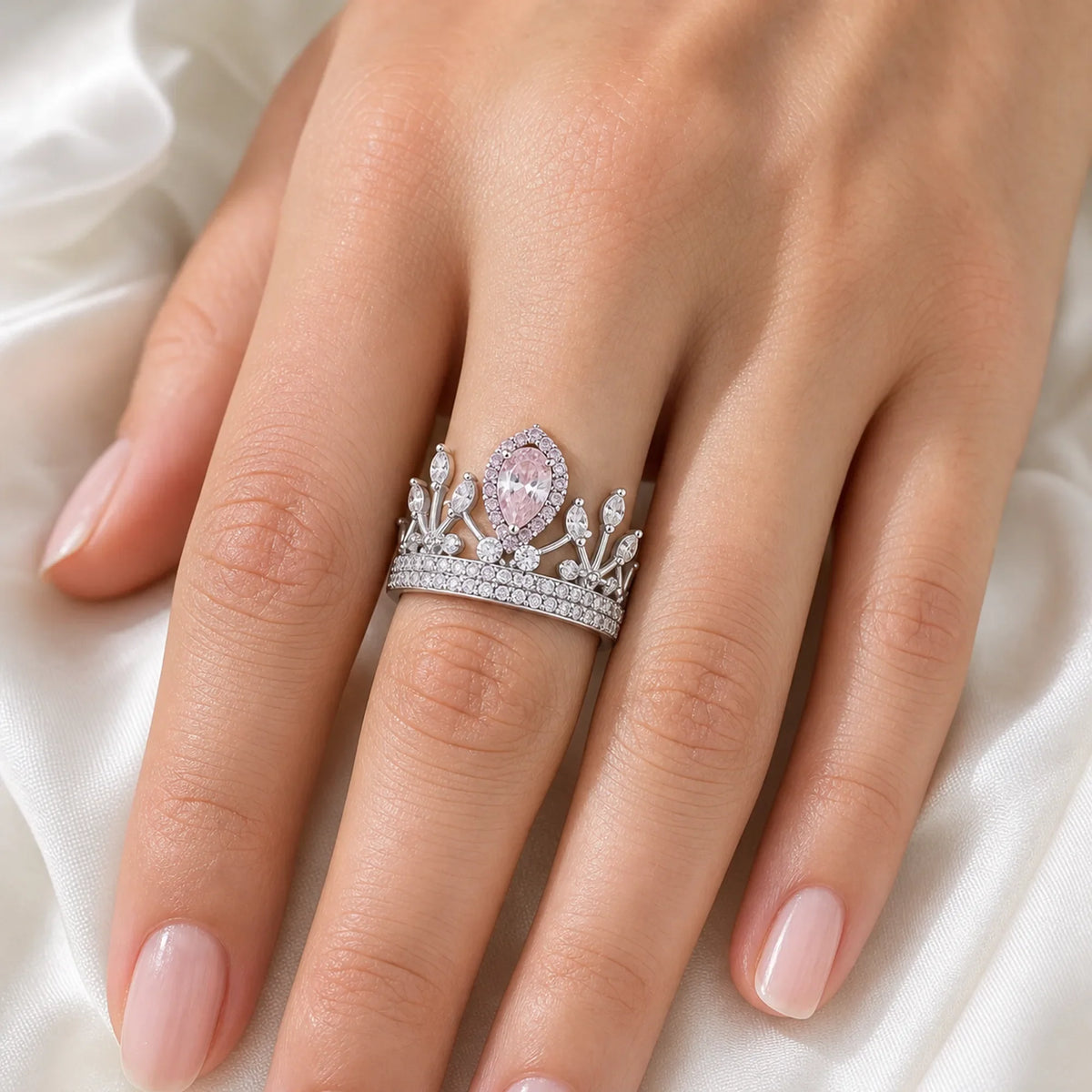 Selunyra Hestia Crown Ring worn on hand 1