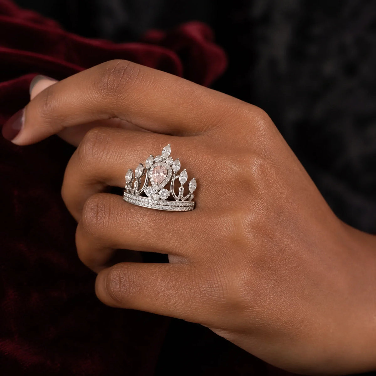 Selunyra Hestia Crown Ring worn on hand 2