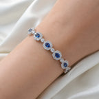 Selunyra Ice Blue Flower Bracelet worn on wrist 1