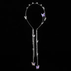Selunyra Isabelle butterfly headdress with long crystal tassels