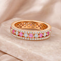Selunyra Lace Ring in rose gold with alternating pink and clear stones