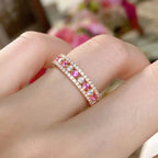 Selunyra Lace Ring worn in a floral close-up