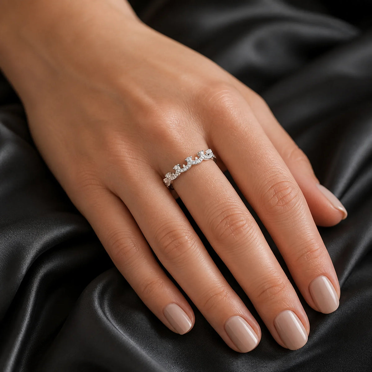 Selunyra Lace Ring style 1 worn on hand