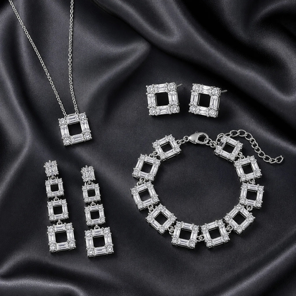 Selunyra Louisa silver square frame jewelry collection