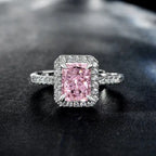 Selunyra Mars Ring with pink radiant-cut center stone