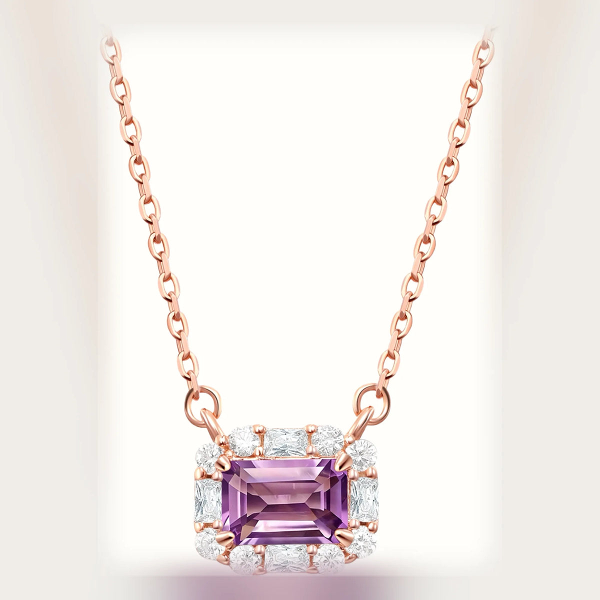 Selunyra Natural Amethyst Yanna Necklace rose gold product render