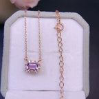 Selunyra Natural Amethyst Yanna Necklace rose gold box detail