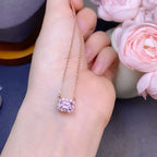 Selunyra Natural Amethyst Yanna Necklace rose gold floral detail