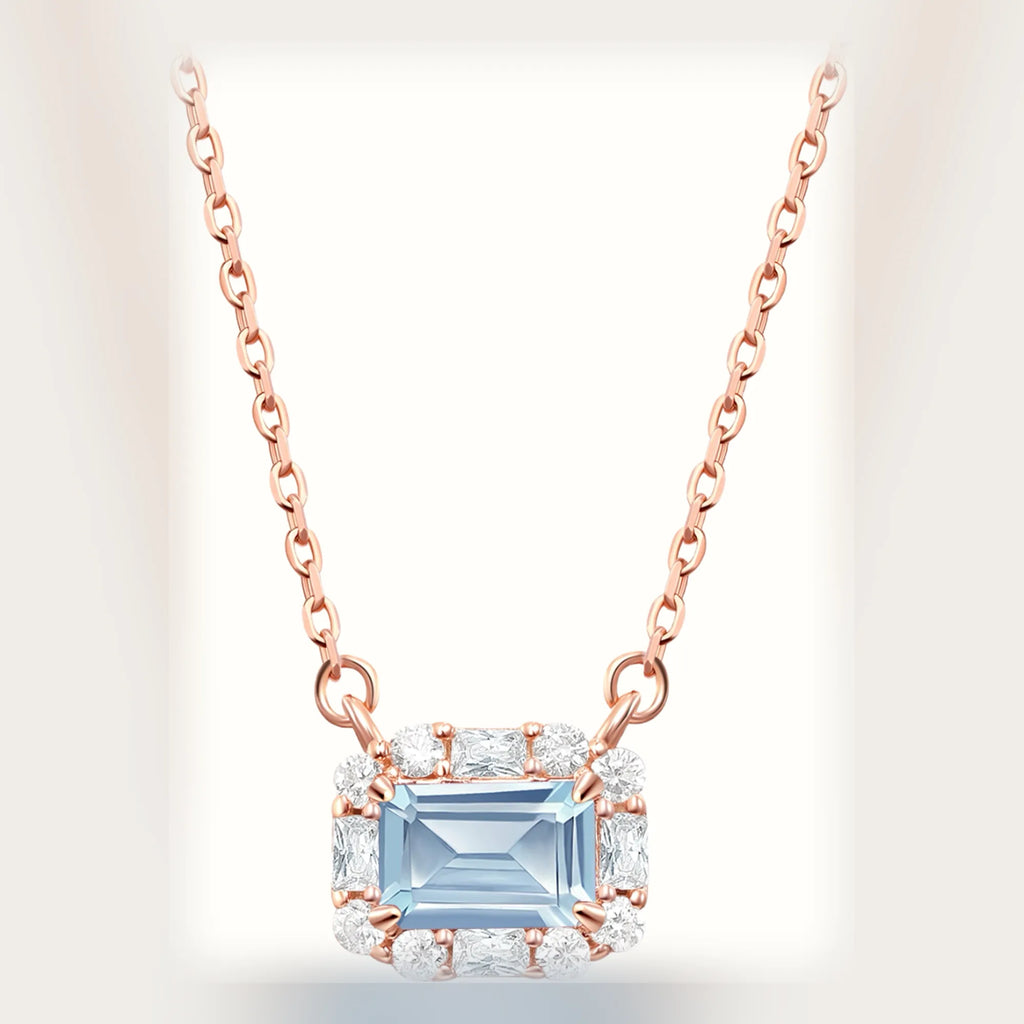 Selunyra Natural Aquamarine Elsa Necklace rose gold product render
