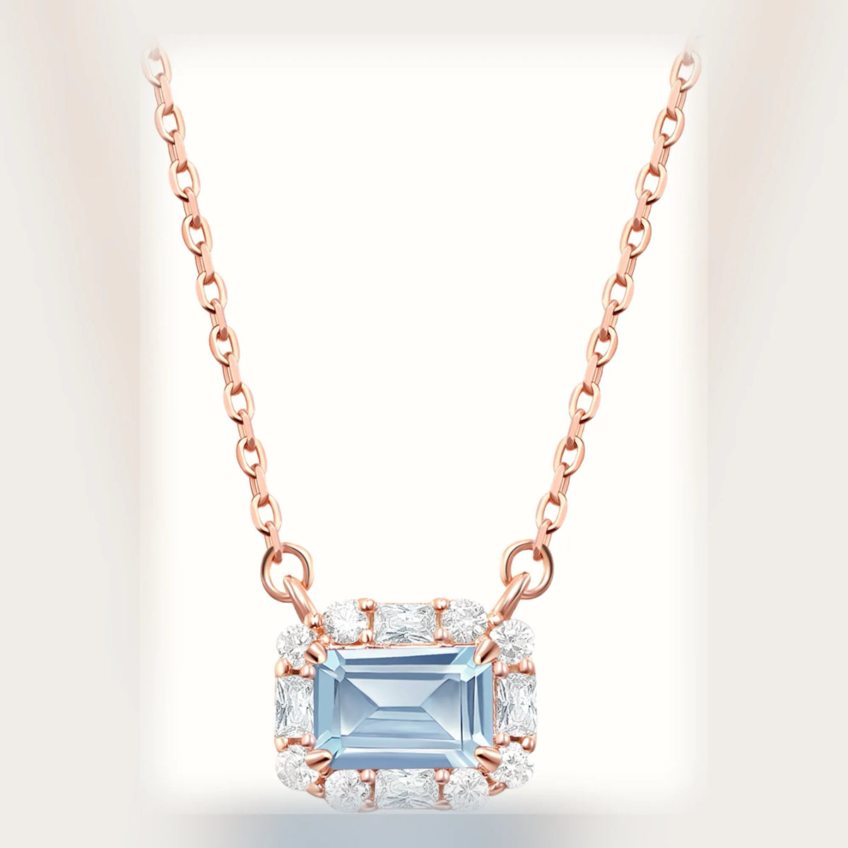 Selunyra Natural Aquamarine Elsa Necklace rose gold product render
