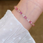 Selunyra Natural Pink Topaz Bow Bracelet lifestyle wrist view
