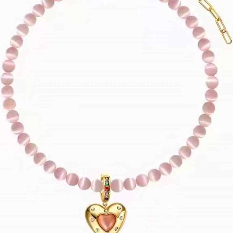 Selunyra Opal Heart Pentagram Gemstone Necklace product view