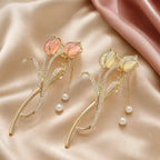 Selunyra Opal Tulip Hair Clip in pink and white
