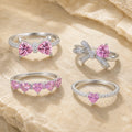 Selunyra Pink Bow Ring Collection four style options