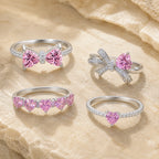Selunyra Pink Bow Ring Collection four style options