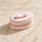 Selunyra pink bow travel jewelry box product view