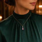 Selunyra Pink Diamond Necklace worn styling 2