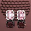 Selunyra Pinko emerald-cut pink stud earrings