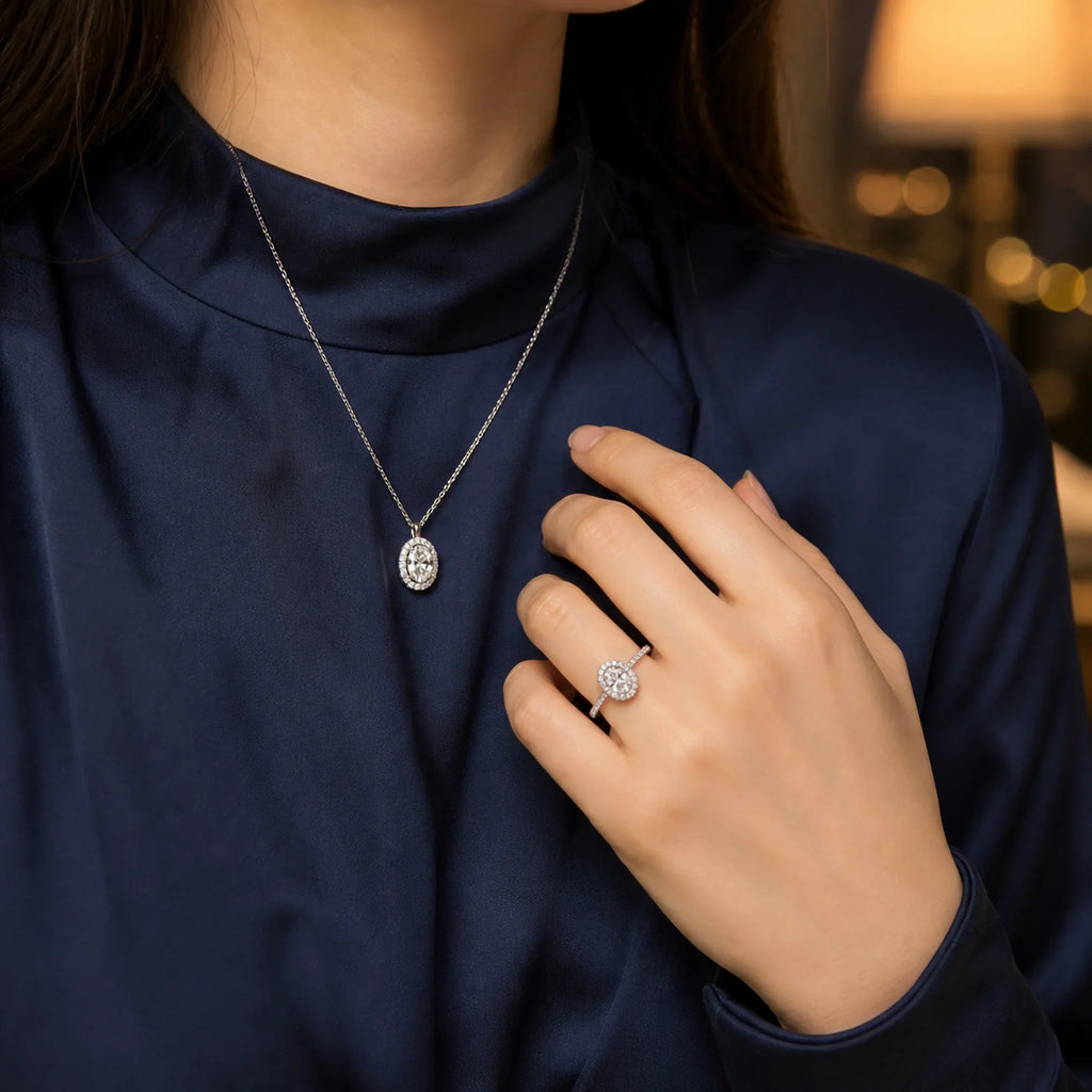 Selunyra Princess Round Necklace worn styling 2