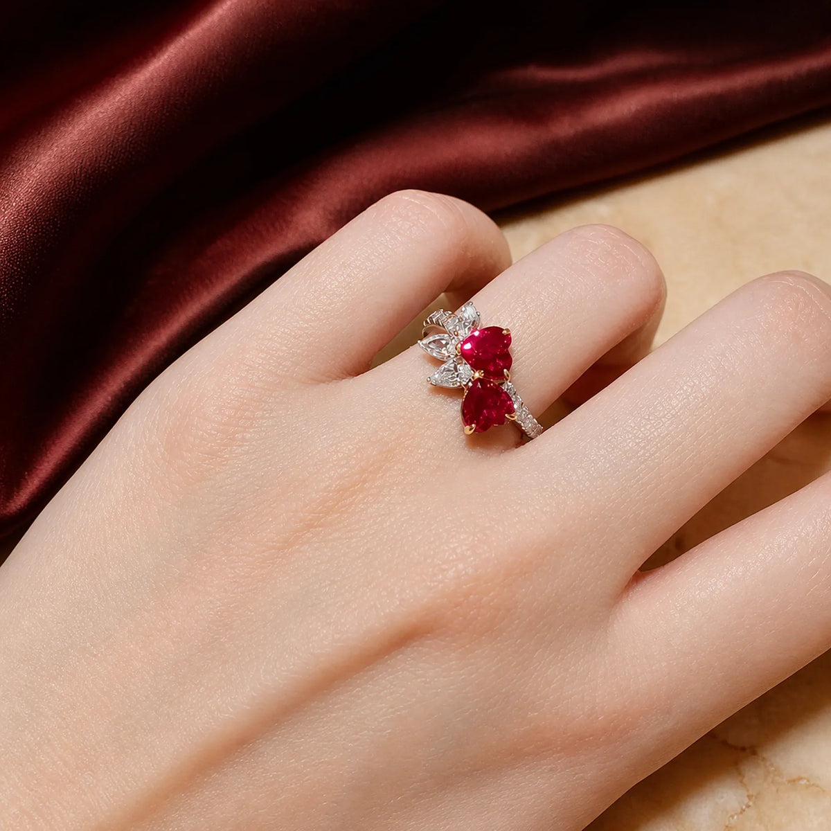 Selunyra Redia ring worn on hand