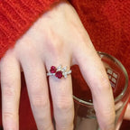 Selunyra Redia ring worn with red styling