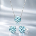 Selunyra Rose-Cut Blue D Necklace and matching earrings