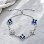 Selunyra Royal Blue Cleef bracelet in silver – product view