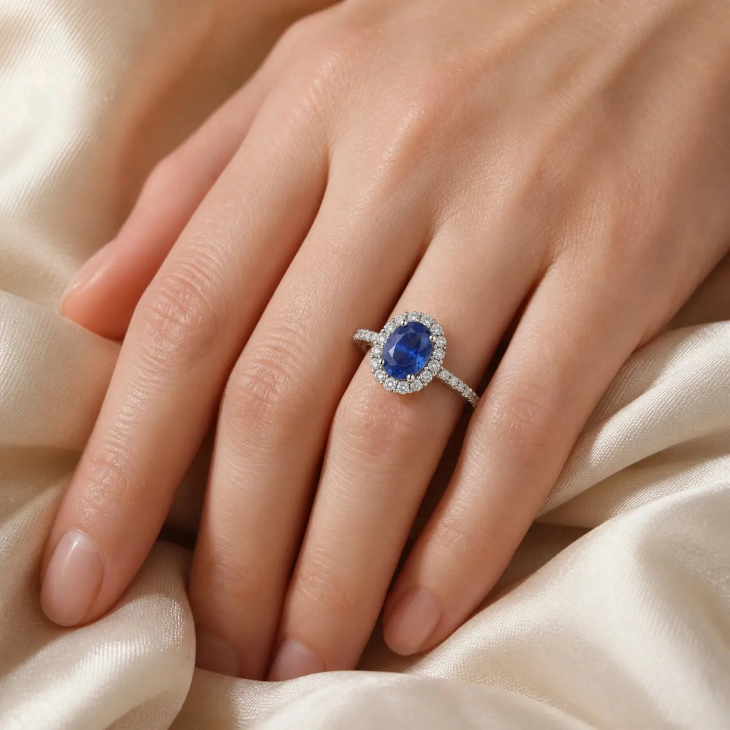 Selunyra Royal Blue Ring worn on hand 1