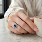 Selunyra Royal Blue Ring worn on hand 2