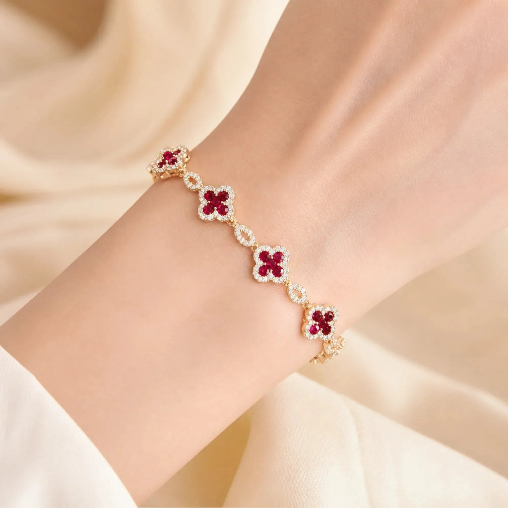 Selunyra Ruby Bracelet worn on wrist 1