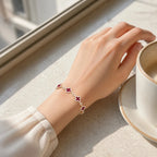 Selunyra Ruby Bracelet worn on wrist 2