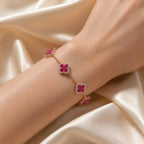 Selunyra Ruby Cleef Bracelet worn on wrist 1