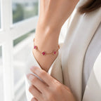 Selunyra Ruby Cleef Bracelet worn on wrist 2