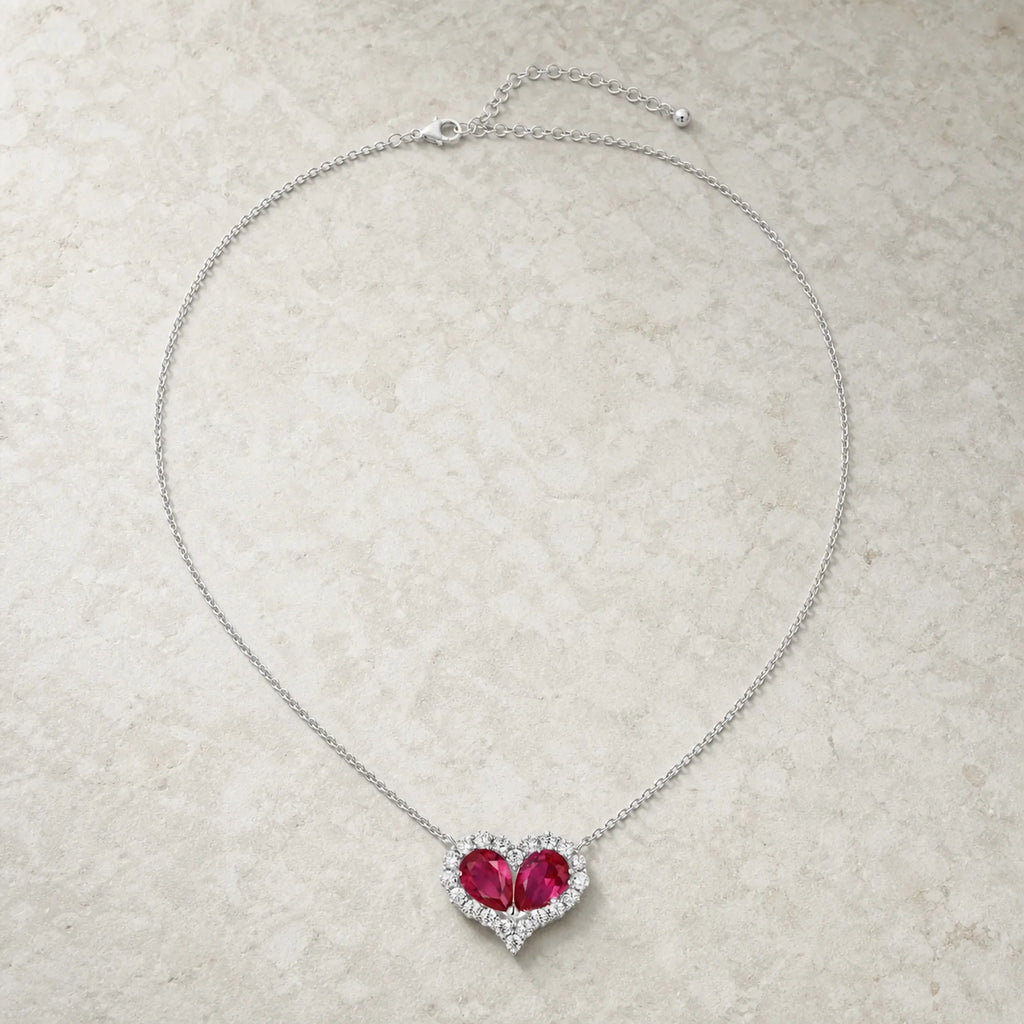 Selunyra ruby heart necklace product view