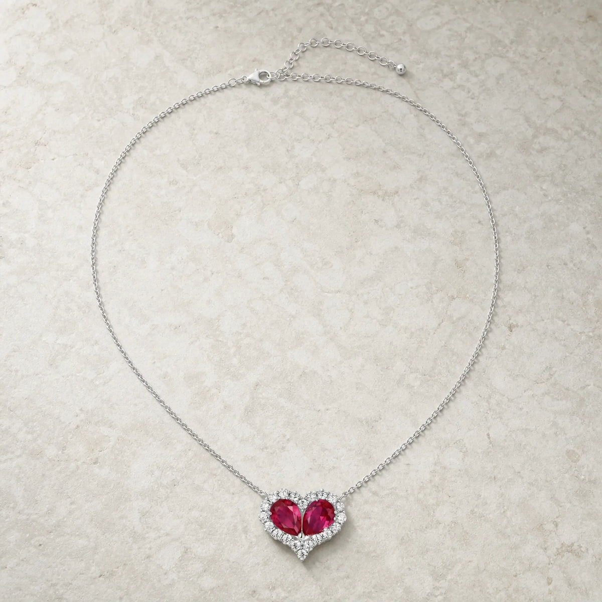 Selunyra ruby heart necklace product view
