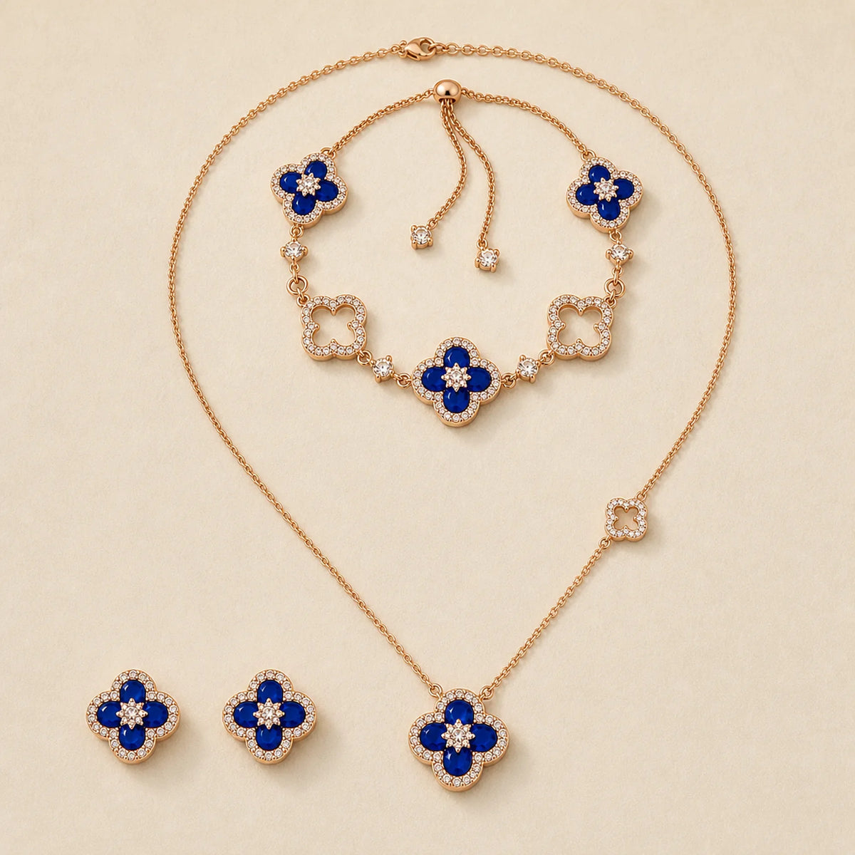 Selunyra Sakura Cleef Set in Royal Blue