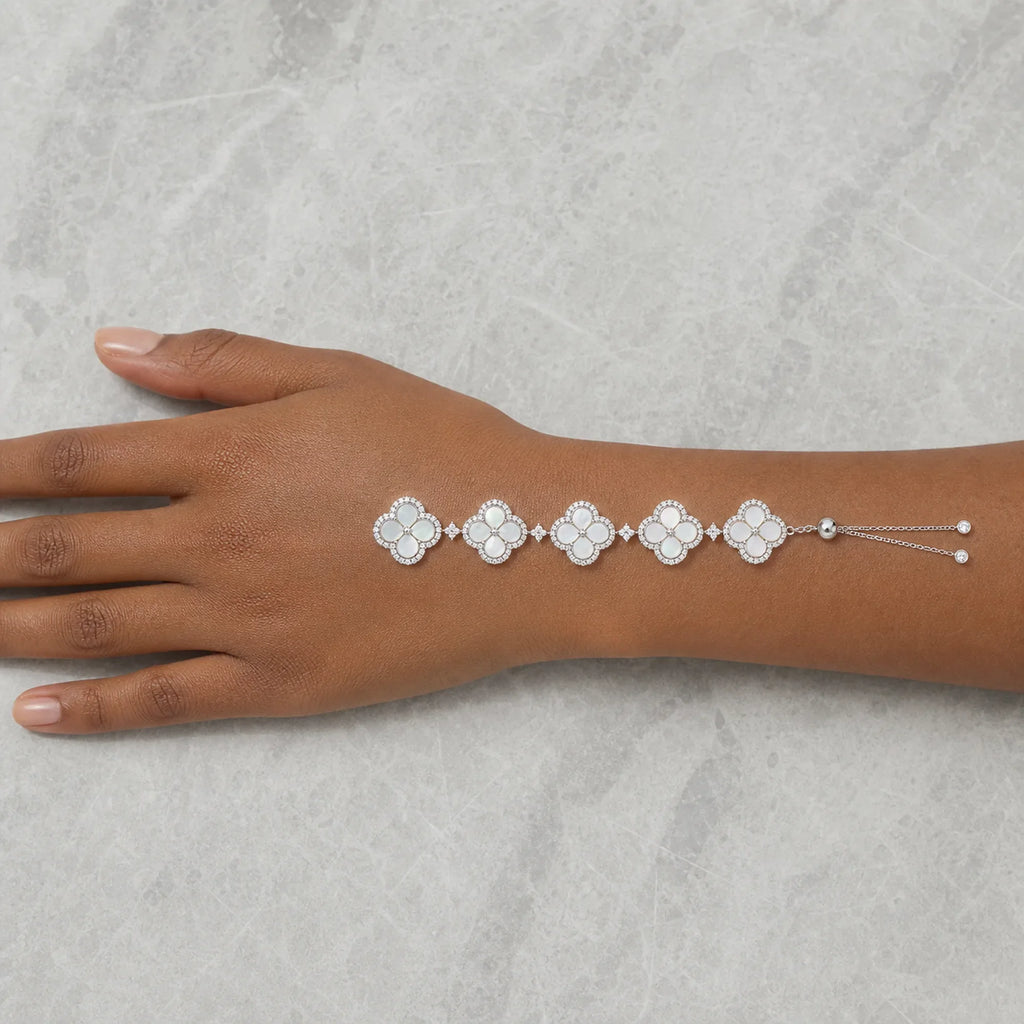 Selunyra Sakura Silver Set bracelet worn