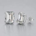 Selunyra Salia silver emerald-cut stud earrings