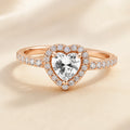 Selunyra Sparkling Heart rose gold ring with clear heart stone
