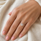 Selunyra Sparkling Heart Ring worn on hand