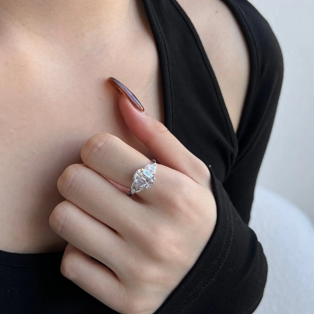 Selunyra Sydney Ring White worn close-up