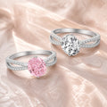 Selunyra Valora Ring in pink and clear oval stone variants