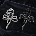 Selunyra silver and black rhinestone butterfly bow claw clips