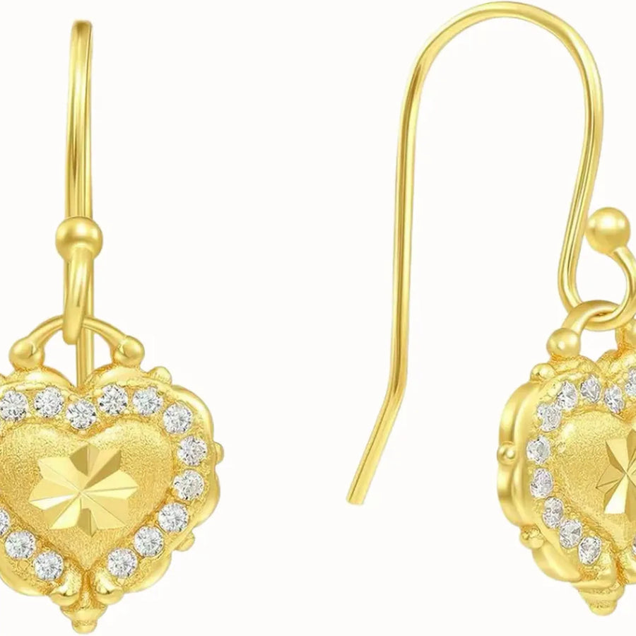 Selunyra Vintage Brushed Gold Diamond Earrings product image 1